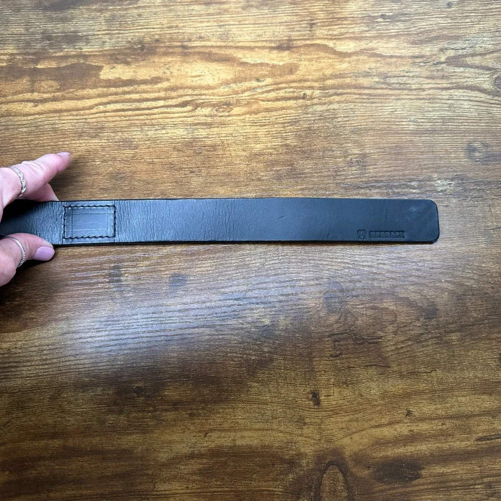 Redback Mens Black Waxed Full Grain Leather Work Belt Size 38 Made in Mexico